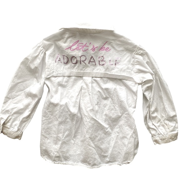 Zara Shirts & Tops Zara Lets Be Adorable White Button Down Shirt
